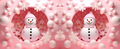 3D "Snowman" Winter Wonderland Mug - Pink & White