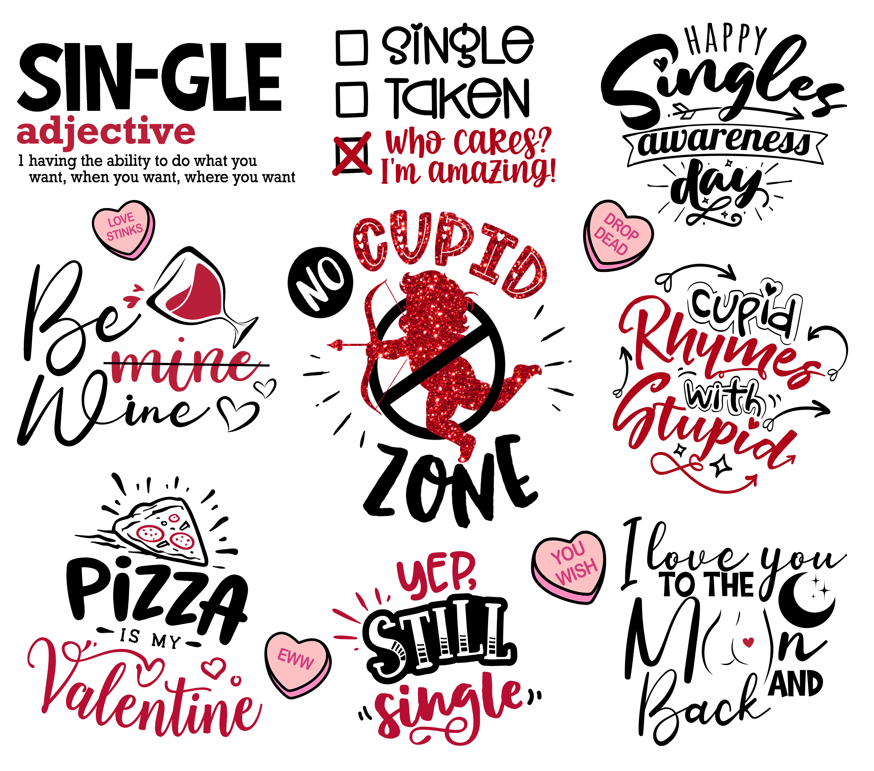 "Celebrate Valentines Day (Or Not!)" Tumbler - Multiple Sassy Designs