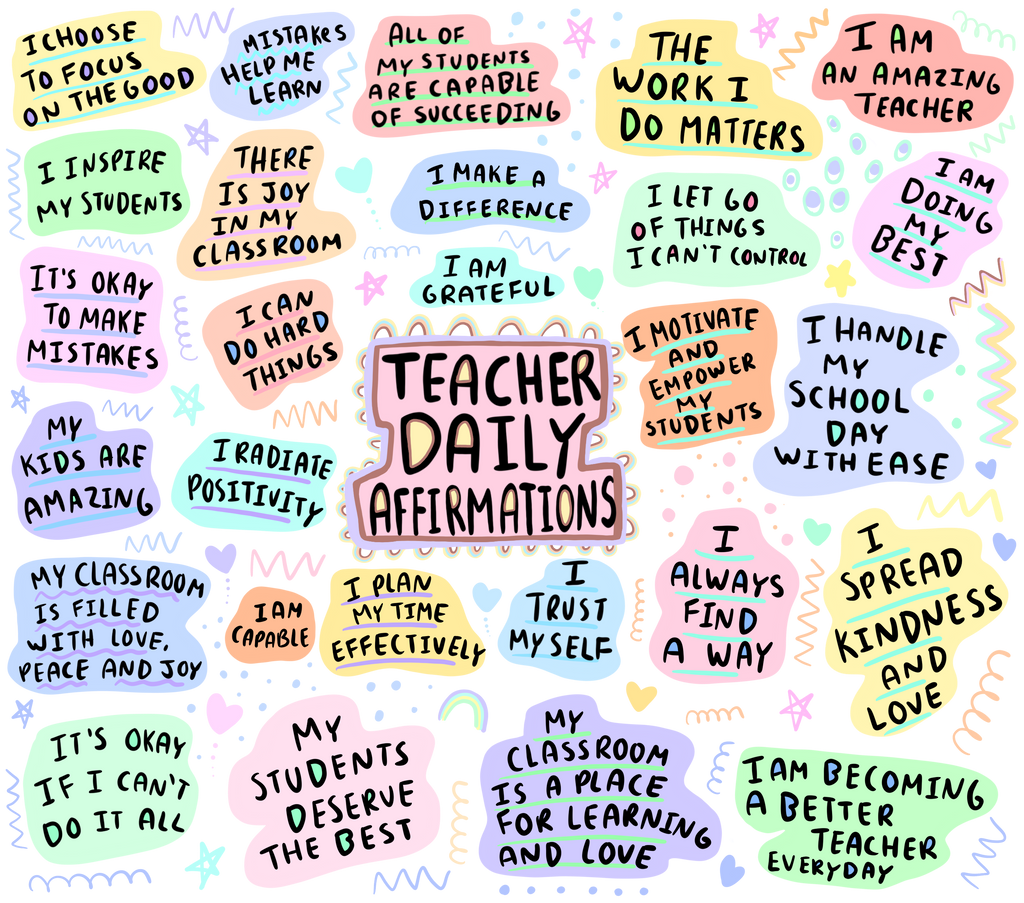 "Teacher Daily" Affirmations Tumbler - Positive and Inspirational