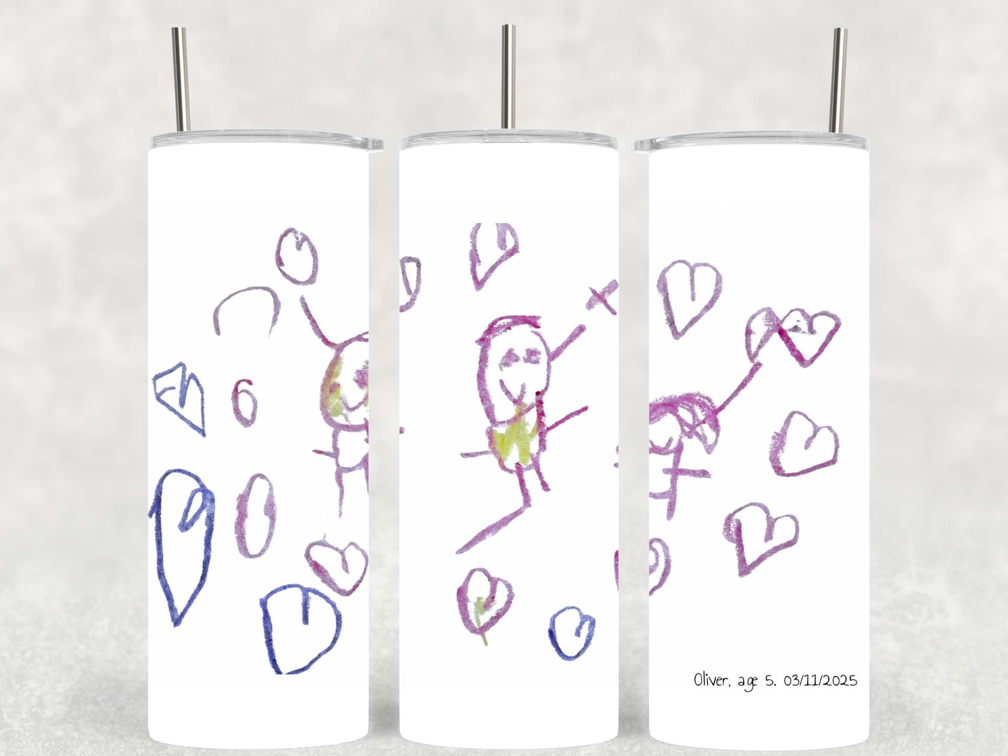 Personalised "Child’s Artwork" Tumbler – with Your Child’s Drawing