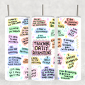 "Teacher Daily" Affirmations Tumbler - Positive and Inspirational