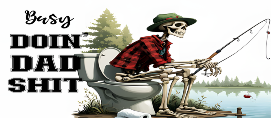 Busy Doin' Dad Shit - Fishing Skeleton Mug
