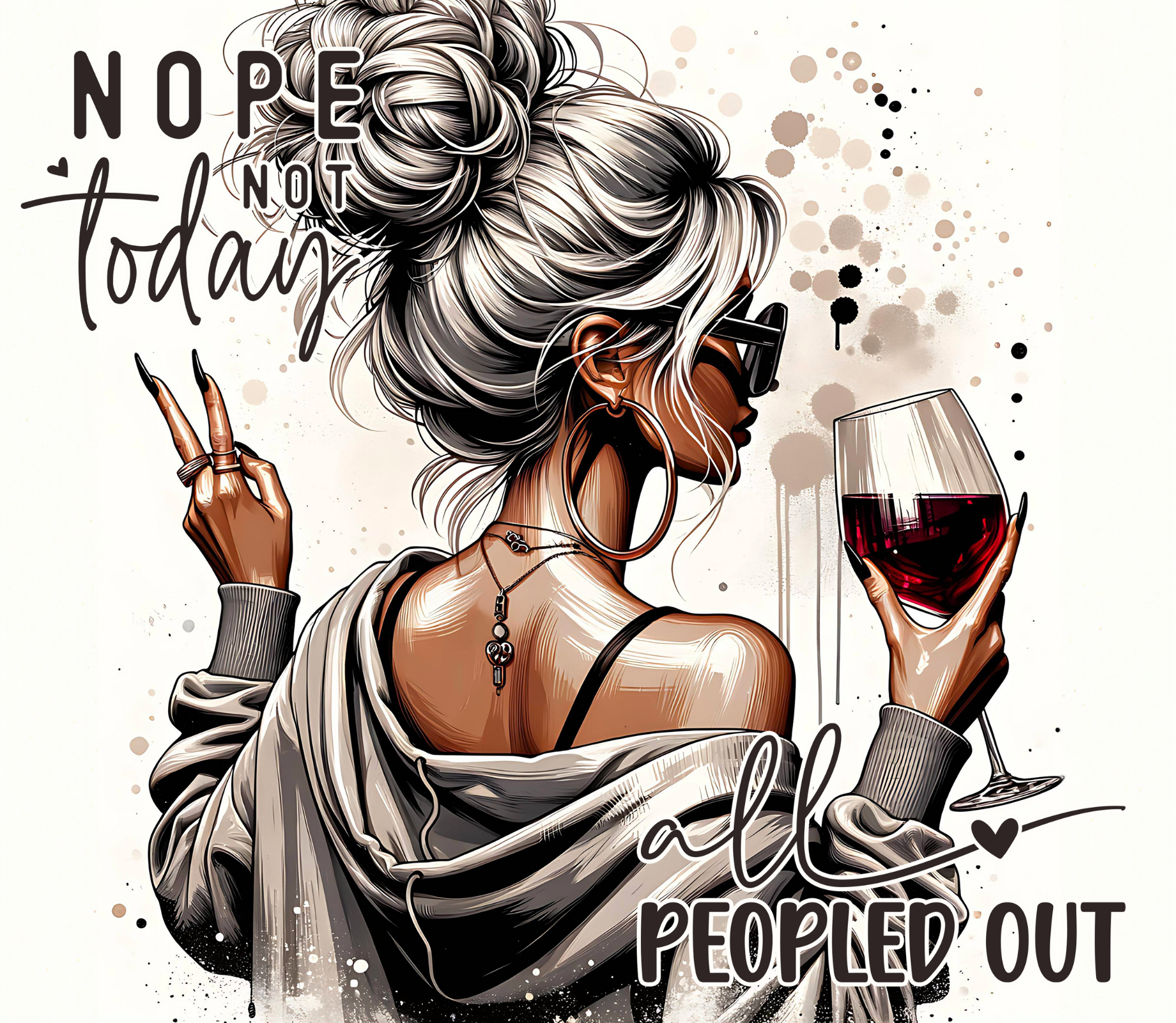 Nope Not Today - All Peopled Out 11oz-  Mug