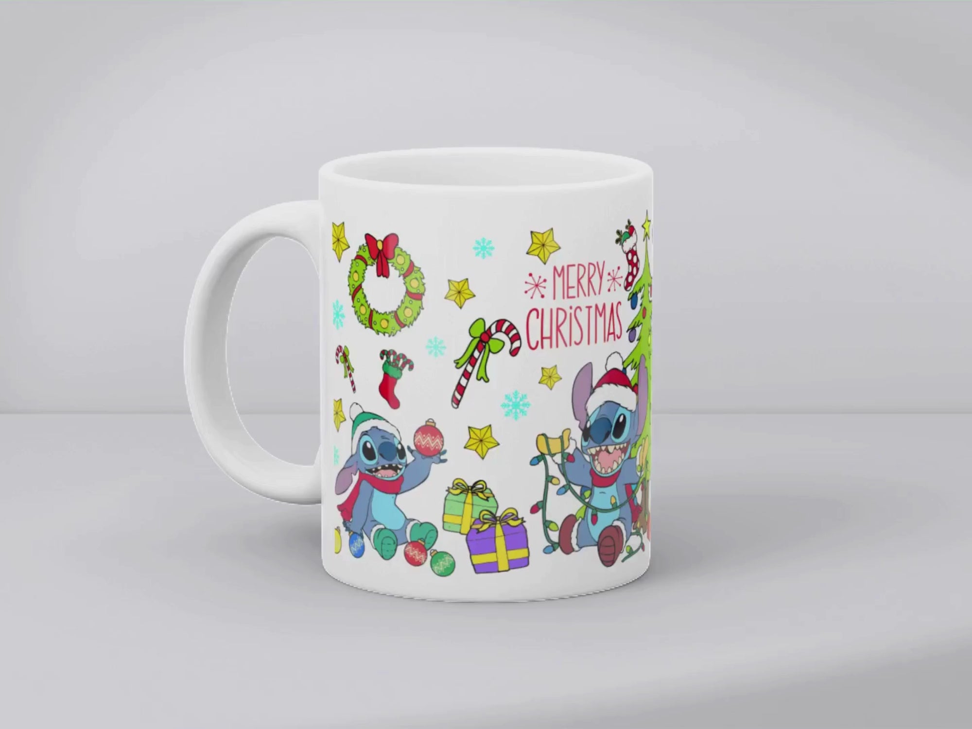 "Merry Christmas Stitch" Mug - Festive Holiday Gift