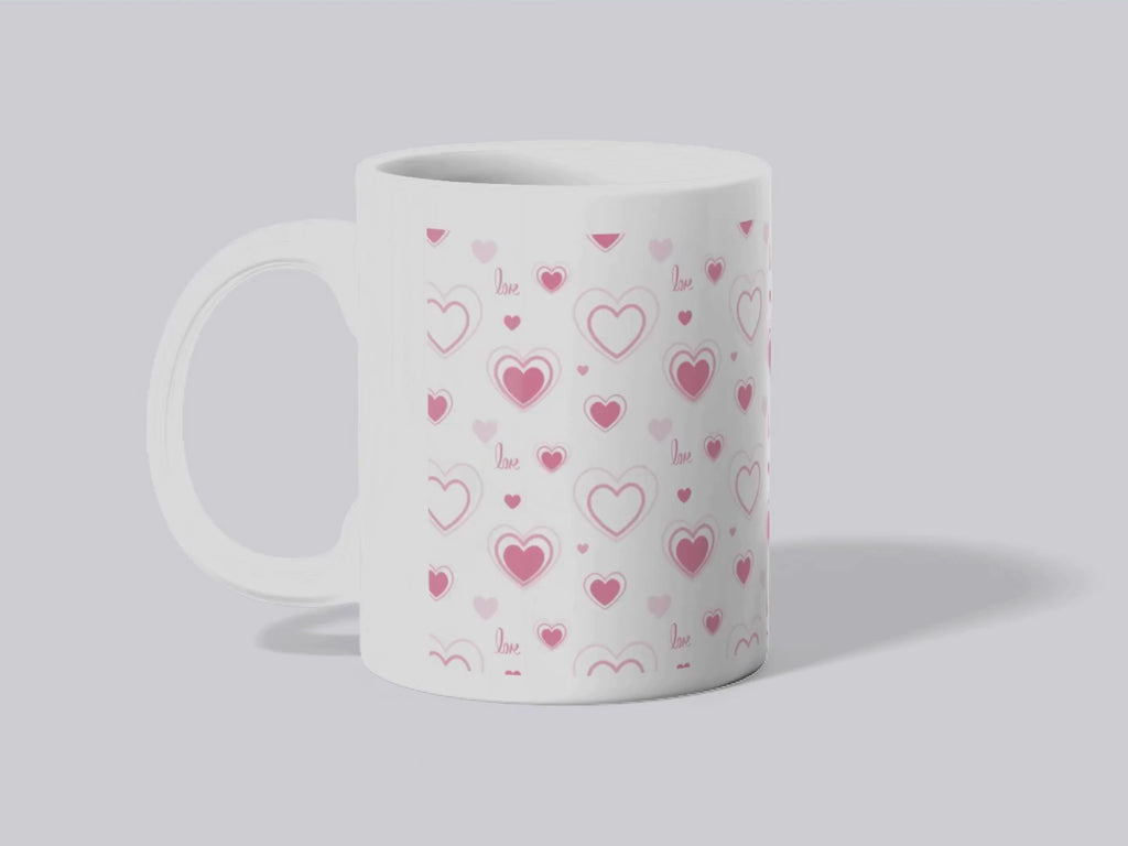"Love Hearts Pattern" Mug - Sweet Valentine's Day Gift