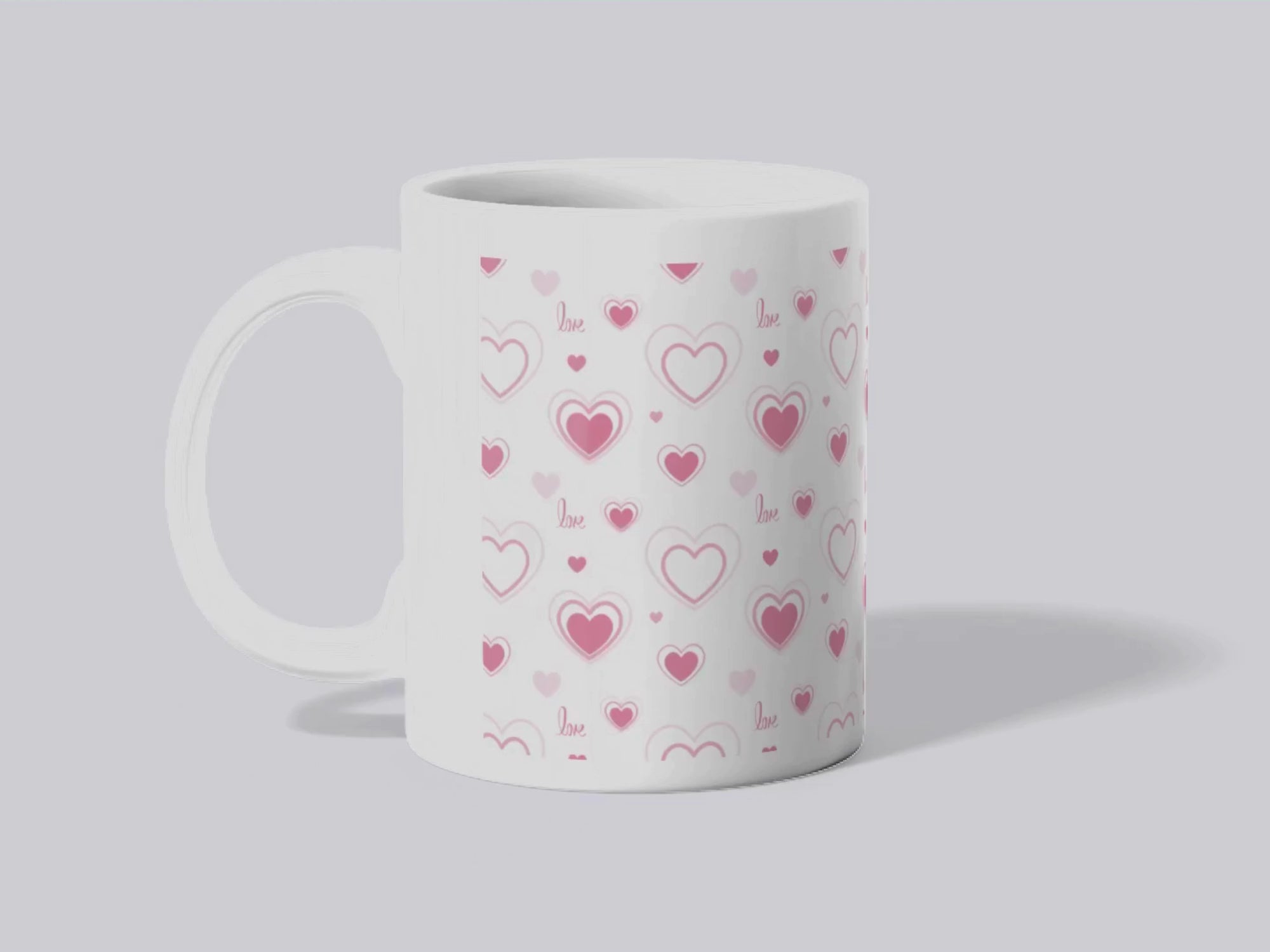 "Love Hearts Pattern" Mug - Sweet Valentine's Day Gift