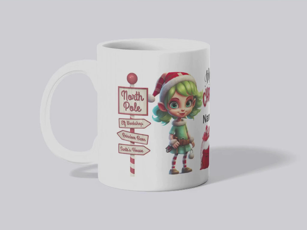 Personalised Christmas Elf Mug