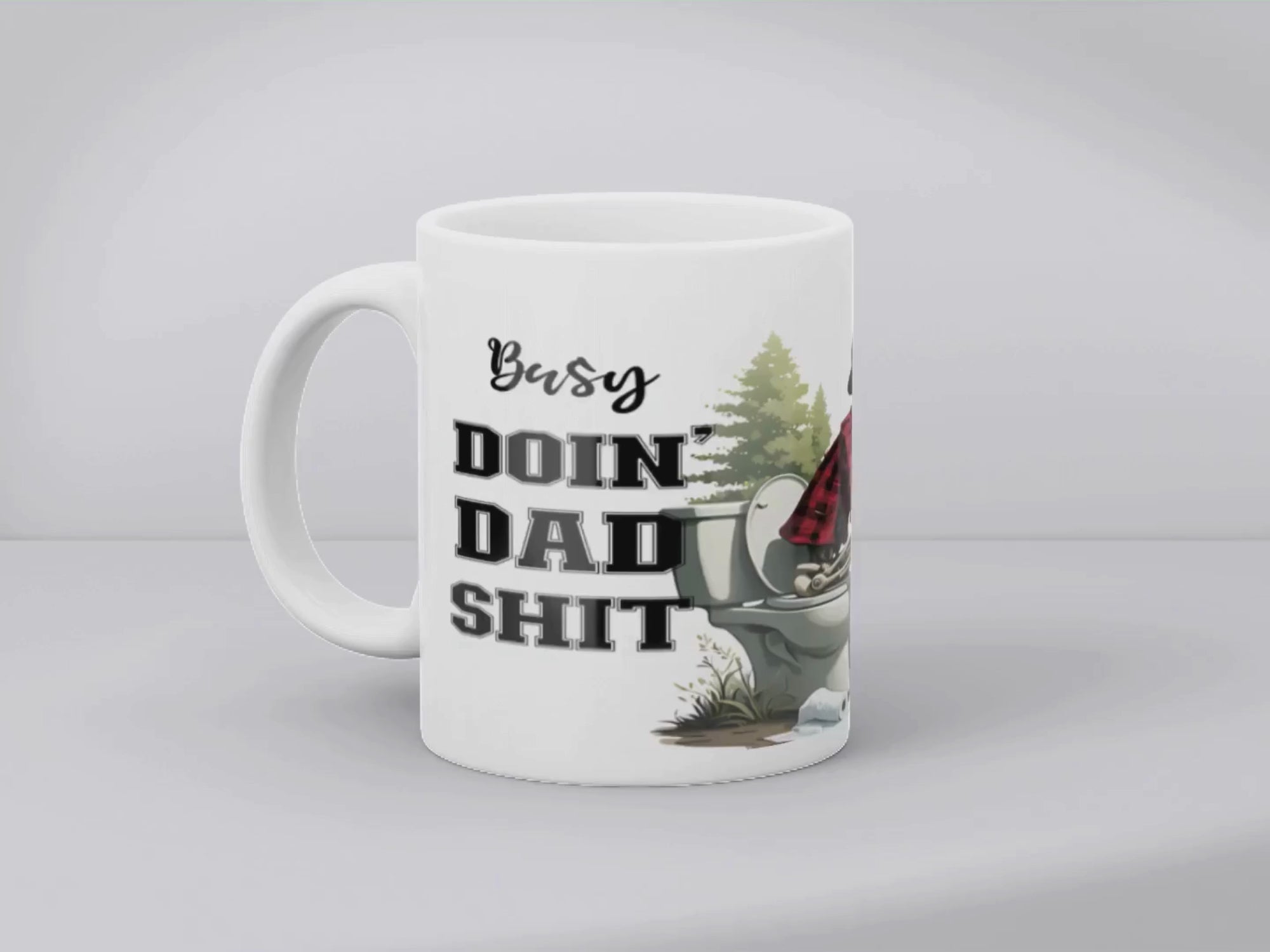Busy Doin' Dad Shit - Fishing Skeleton Mug