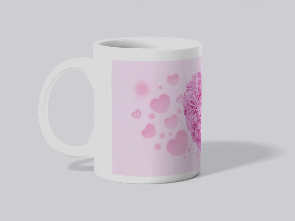 "Pink Rose Heart" Mug - Gift for Any Occasion