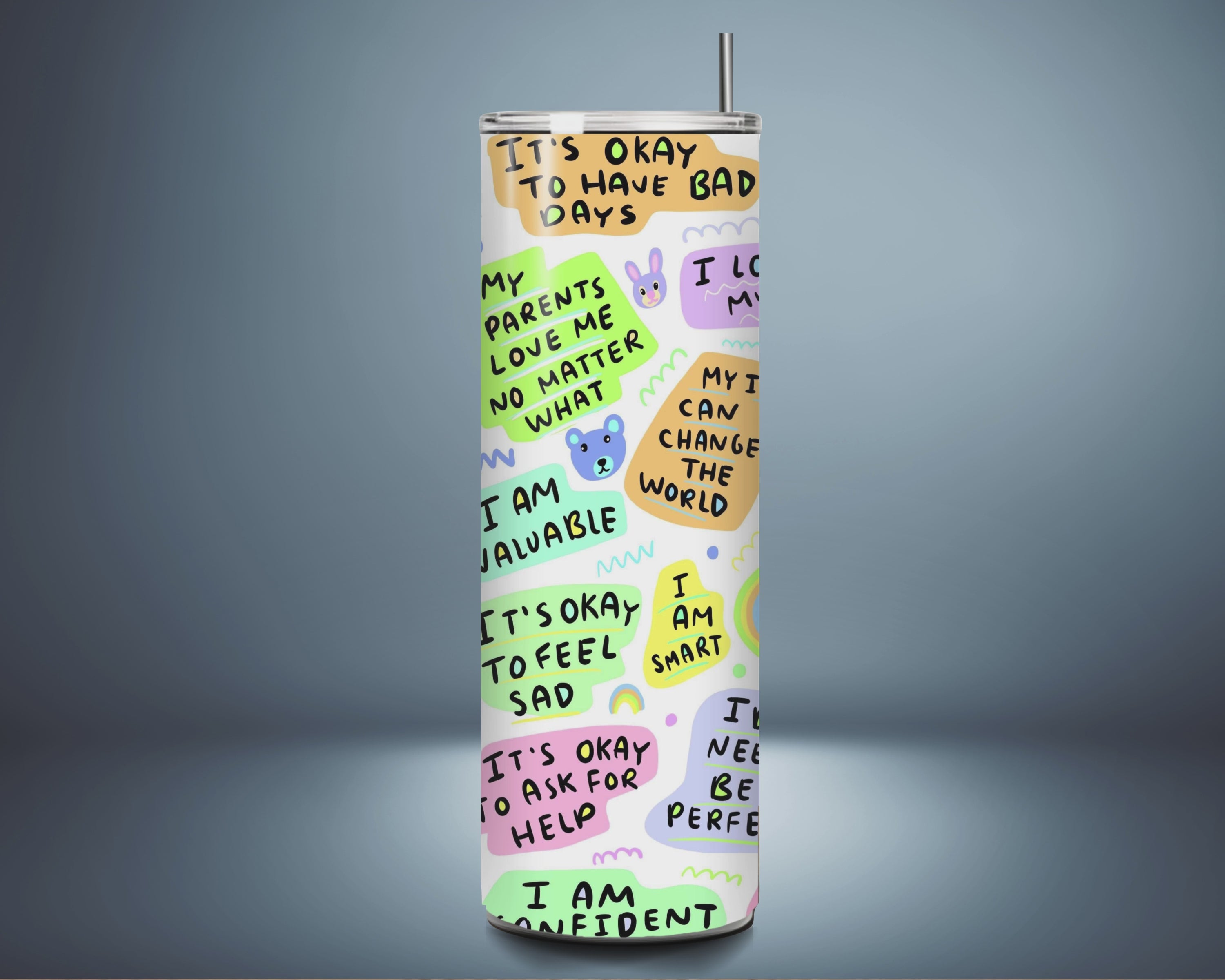 "Kids Daily Affirmations" Tumbler - Positive Mindset & Self-Love